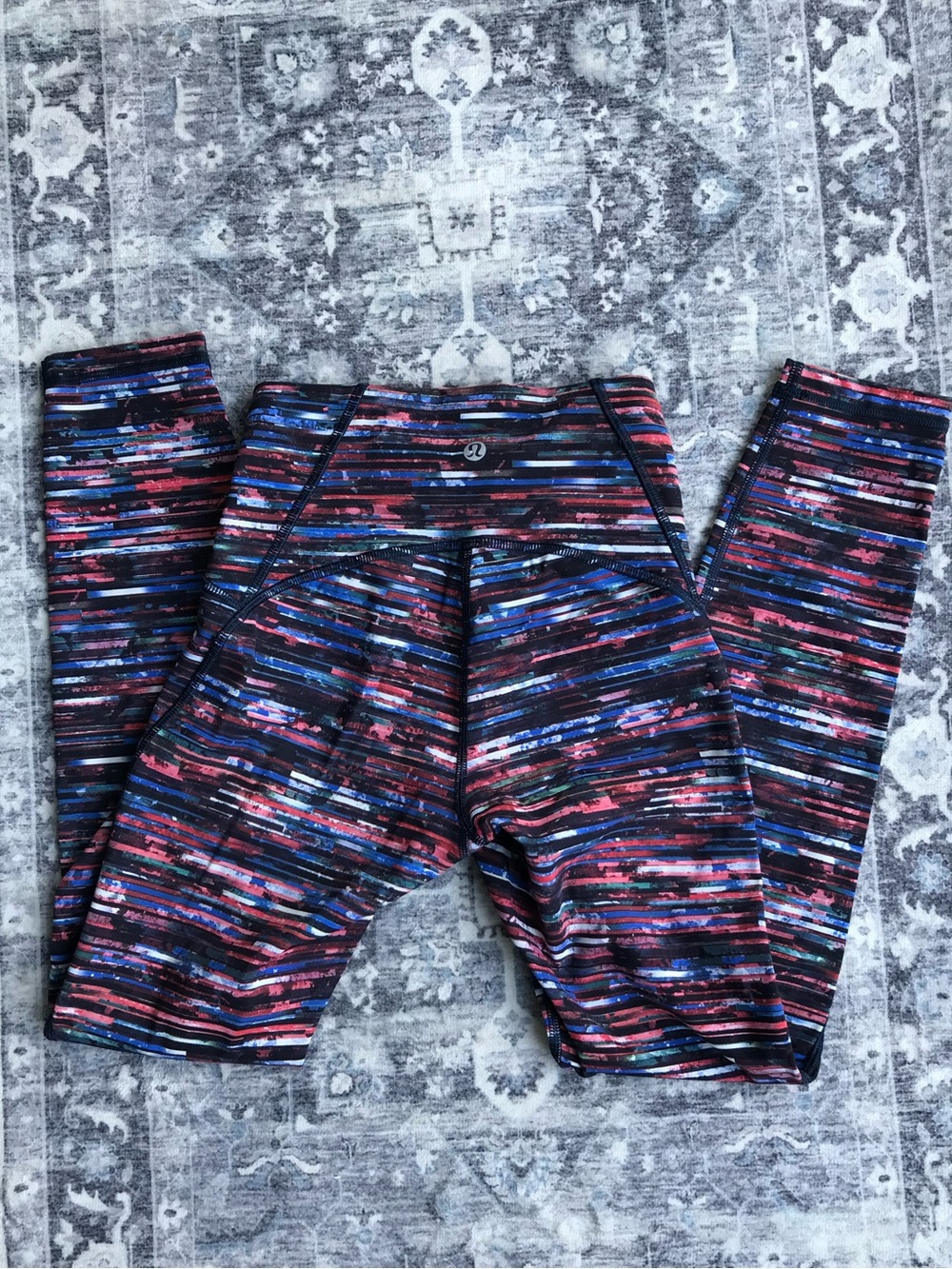 Lululemon Multicolor Striped Athletic Leggings
